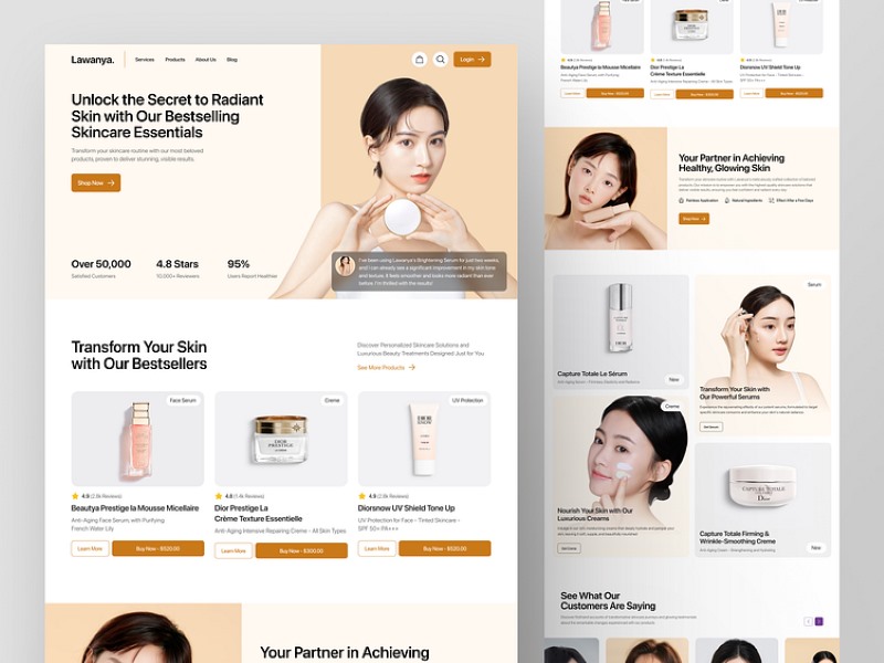 landing page bán mỹ phẩm