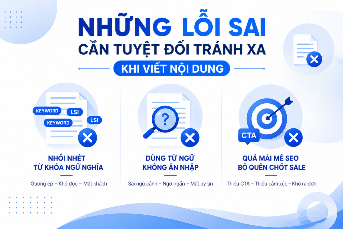 Những Lỗi Sai Cần Tuyệt Đối Tránh Xa Khi Viết Nội Dung